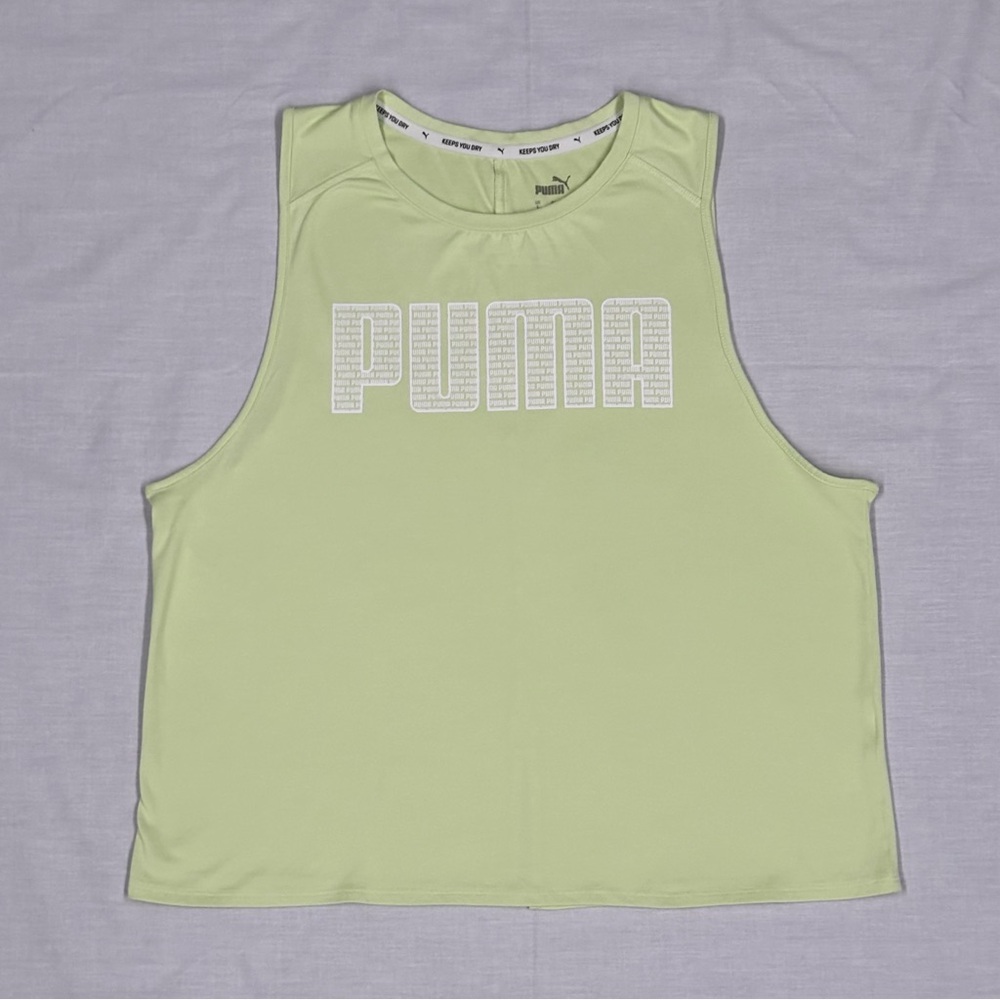 PUMA Break Free Women's Sleeveless Tank Top Size Large Neon Green Activewear Gym